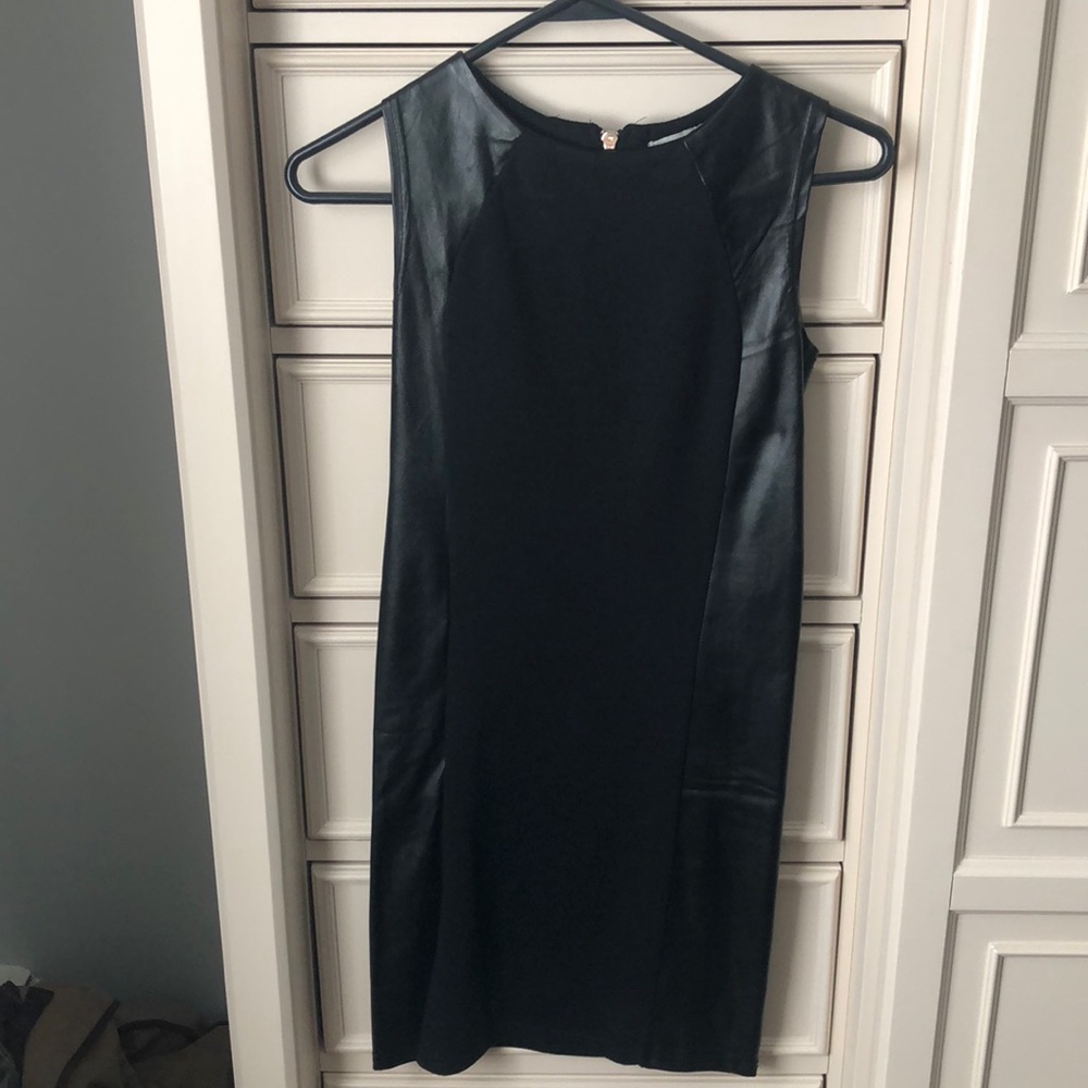 Costa Blanca XS Black Dress with Leather detail